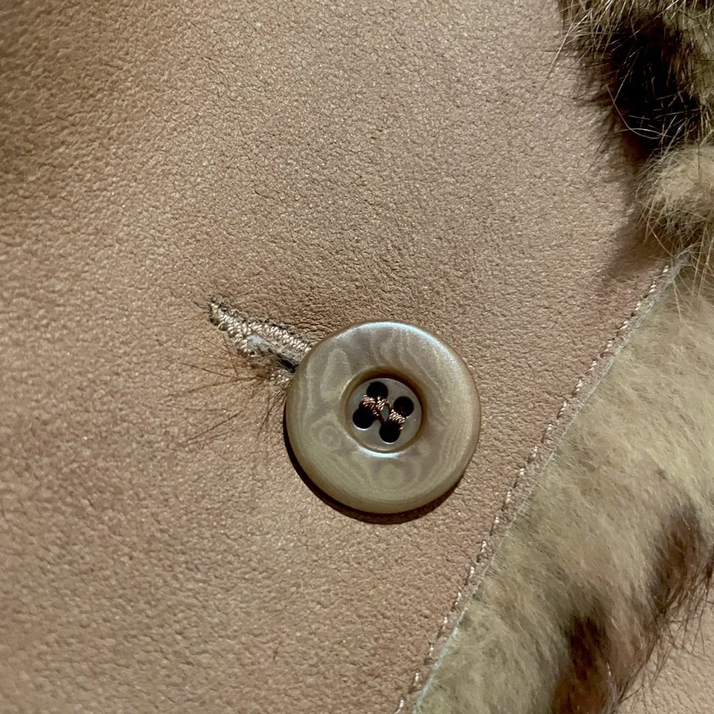 Vericci Genuine leather sport coat blazer with real fur collar and cuffs - Picture 5 of 5